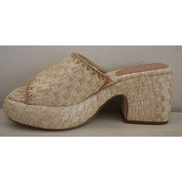 Circus NY x Sam Edelman Women Sz 9.5M Bleached Beechwood Raffia Ilyse Sandals - Picture 8 of 11